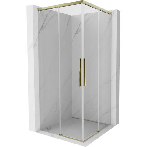 Mexen Rox Duo Duschkabine Schiebetür 90 x 90 cm, transparent, gold - 8C2D-090-090-50-00