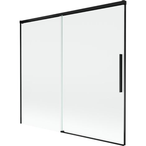 Mexen Rox Duschabtrennung, 2-flügelig, 170 x 150 cm, transparent, schwarz - 8C9-170-001-70-00