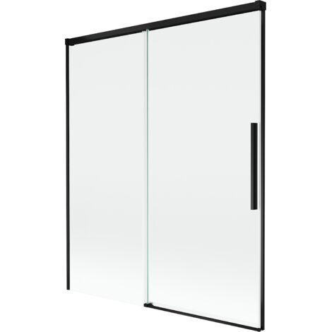 Mexen Rox Duschabtrennung 2-flügelig verschiebbar 140 x 150 cm, transparent, schwarz - 8C9-140-001-70-00