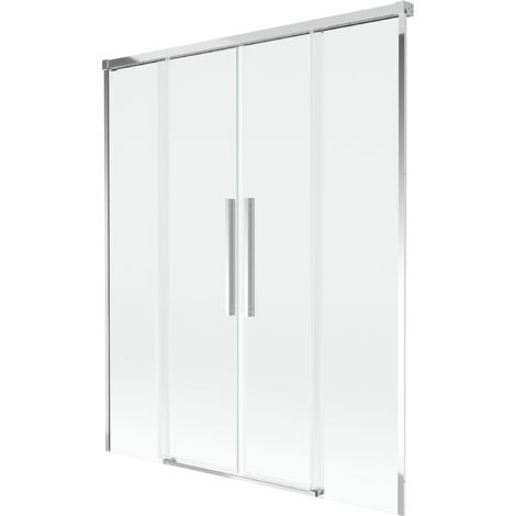 Mexen Rox Duschabtrennung 2-flügelig verschiebbar 160 x 150 cm, transparent, Chrom - 8C9-160-002-01-00