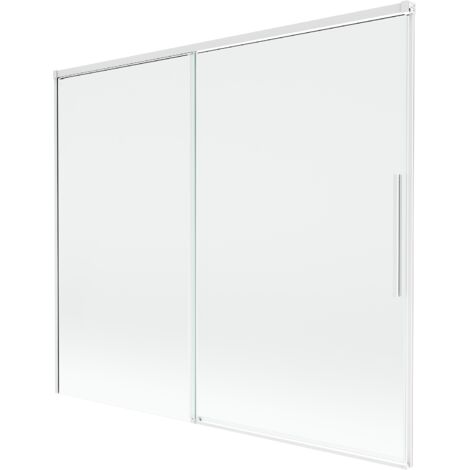 Mexen Rox Duschabtrennung, 2-flügelig, verschiebbar, 180 x 150 cm, transparent, weiß - 8C9-180-001-20-00