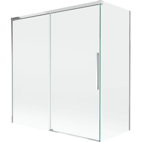 Mexen Rox Duschabtrennung Badewanne 2-flügelig verschiebbar 150 + 70 x 150 cm, transparent, Chrom - 8C9-150-070-01-00
