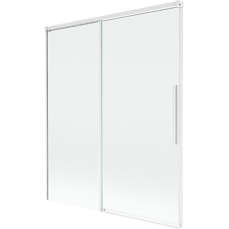 Mexen Rox Duschwand 2-flügelig ausziehbar 140 x 150 cm, transparent, weiß - 8C9-140-001-20-00