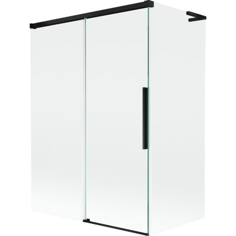 Mexen Rox L Duschwand 2-flügelig verschiebbar 120 + 70 x 150 cm, transparent, schwarz - 8C9L-120-070-70-00
