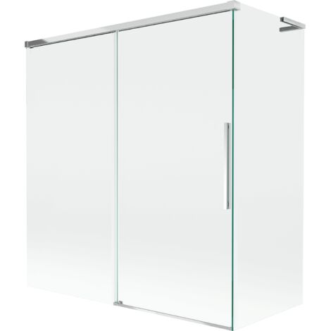 Mexen Rox L mampara de ba帽era de 2 paneles corredera 150 + 70 x 150 cm, transparente, cromo - 8C9L-150-070-01-00