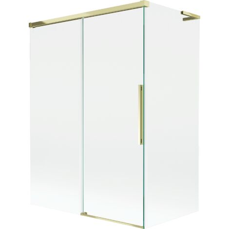 Mexen Rox L mampara de ba帽era de 2 paneles corredizos 120 + 70 x 150 cm, transparente, dorado - 8C9L-120-070-50-00
