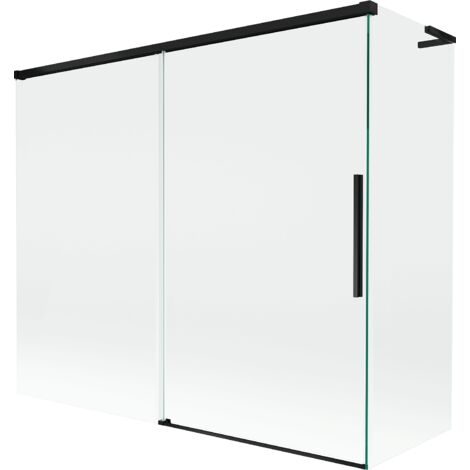 Mexen Rox L mampara de ducha de 2 hojas correderas 180 + 80 x 150 cm, transparente, negro - 8C9L-180-080-70-00