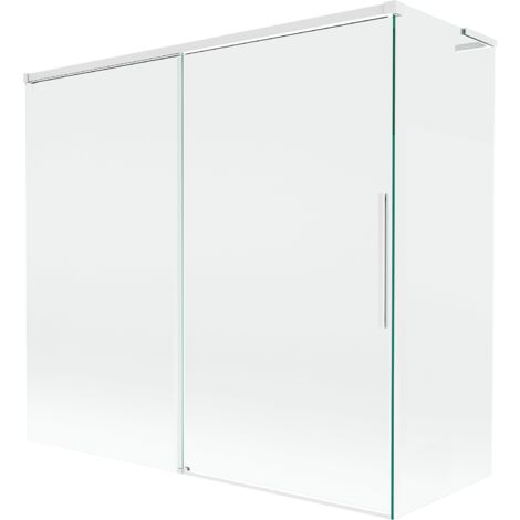 Mexen Rox L mampara de ducha de 2 puertas correderas 170 + 75 x 150 cm, transparente, blanco - 8C9L-170-075-20-00
