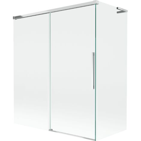 Mexen Rox L mampara de ducha deslizante de 2 hojas 140 + 70 x 150 cm, transparente, cromo - 8C9L-140-070-01-00