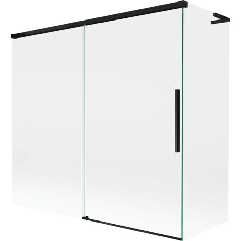 Mexen Rox L paravento vasca da bagno scorrevole a 2 ante 170 + 80 x 150 cm, trasparente, nero - 8C9L-170-080-70-00