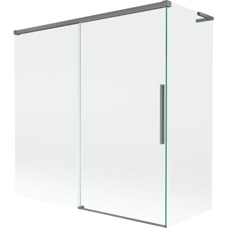 Mexen Rox L paroi de baignoire 2 volets coulissants 160 + 70 x 150 cm, transparent, gun metal - 8C9L-160-070-95-00