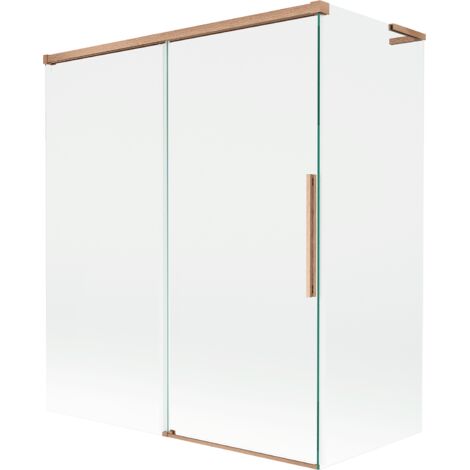 Mexen Rox L paroi de douche à deux volets coulissante 140 + 70 x 150 cm, transparent, cuivre brossé - 8C9L-140-070-65-00