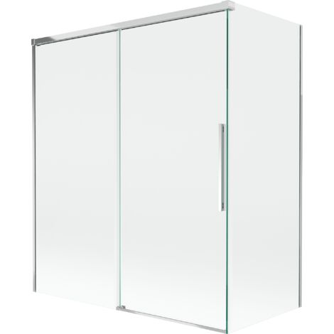 Mexen Rox mampara de ba帽era 2-paneles deslizables 140 + 70 x 150 cm, transparente, cromo - 8C9-140-070-01-00
