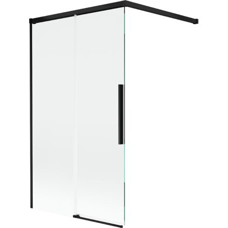 Mexen Rox mampara de ba帽era corredera de 2 hojas 100 x 150 cm, transparente, negro - 8C9-100-003-70-00