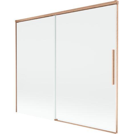 Mexen Rox mampara de ba帽era corredera de 2 hojas 180 x 150 cm, transparente, cobre cepillado - 8C9-180-001-65-00