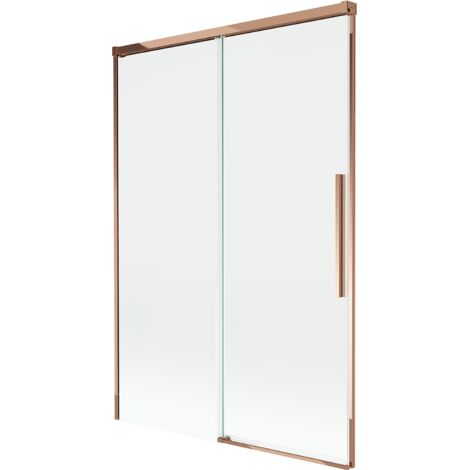 Mexen Rox mampara de ba帽era de 2 puertas correderas 120 x 150 cm, transparente, oro rosa - 8C9-120-001-60-00