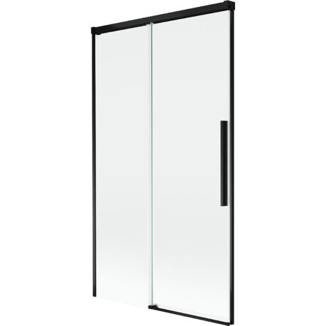 Mexen Rox mampara de ba帽o corredera de 2 hojas 100 x 150 cm, transparente, negro - 8C9-100-001-70-00