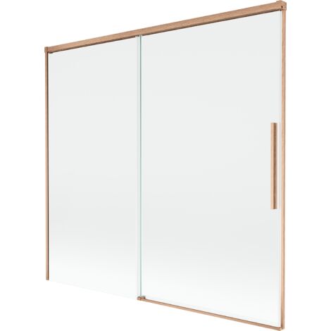 Mexen Rox mampara de ba帽o de 2 paneles deslizantes 170 x 150 cm, transparente, cobre cepillado - 8C9-170-001-65-00
