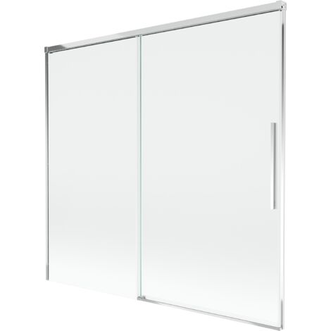 Mexen Rox mampara de ba帽o de 2 paneles deslizantes 170 x 150 cm, transparente, cromo - 8C9-170-001-01-00