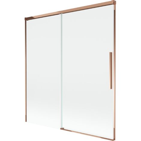 Mexen Rox mampara de ducha 2-paneles deslizantes 150 x 150 cm, transparente, oro rosa - 8C9-150-001-60-00