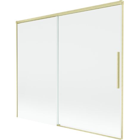 Mexen Rox mampara de ducha de 2 hojas correderas de 180 x 150 cm, transparente, oro cepillado - 8C9-180-001-55-00