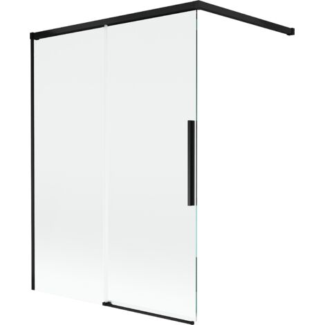 Mexen Rox mampara de ducha deslizante de 2 paneles 120 x 150 cm, transparente, negro - 8C9-120-003-70-00