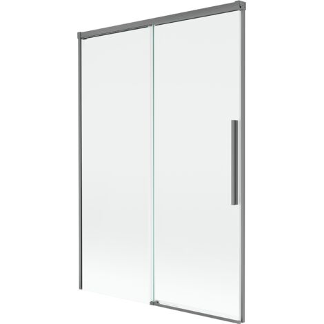 Mexen Rox pantalla de ducha de 2 paneles deslizables 120 x 150 cm, transparente, metal gun - 8C9-120-001-95-00