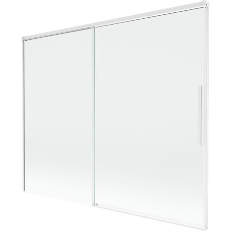 Mexen Rox paratia da vasca a 2 ante scorrevole 190 x 150 cm, trasparente, bianco - 8C9-190-001-20-00