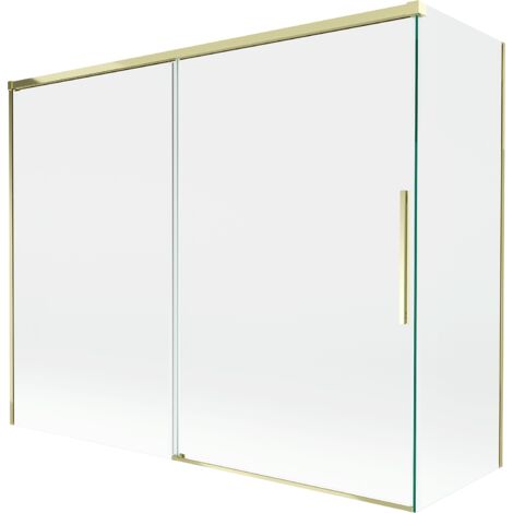Mexen Rox paratia doccia vasca a 2 ante scorrevoli 190 + 90 x 150 cm, trasparente, oro - 8C9-190-090-50-00