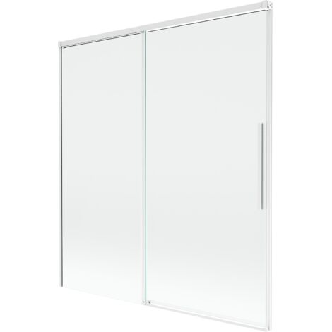 Mexen Rox paratia per vasca da bagno a 2 ante scorrevole 150 x 150 cm, trasparente, bianco - 8C9-150-001-20-00