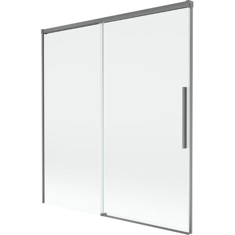 Mexen Rox paratia per vasca da bagno a 2 ante scorrevoli 150 x 150 cm, trasparente, gun metal - 8C9-150-001-95-00