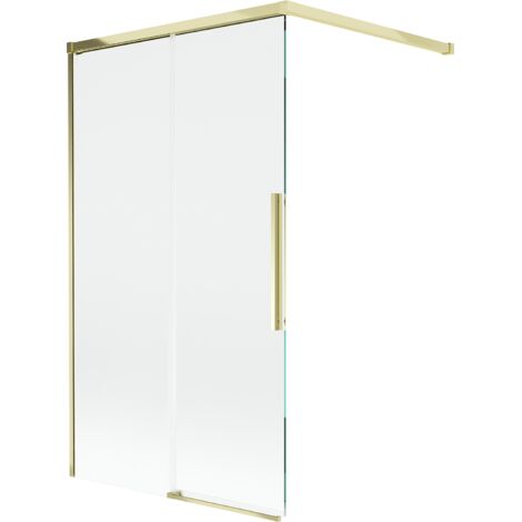 Mexen Rox paratia per vasca da bagno scorrevole a 2 ante 100 x 150 cm, trasparente, oro - 8C9-100-003-50-00