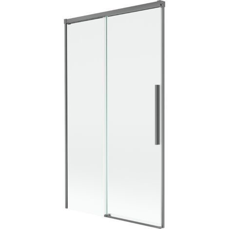 Mexen Rox paravent de baignoire coulissant à 2 vantaux 100 x 150 cm, transparent, acier foncé - 8C9-100-001-95-00