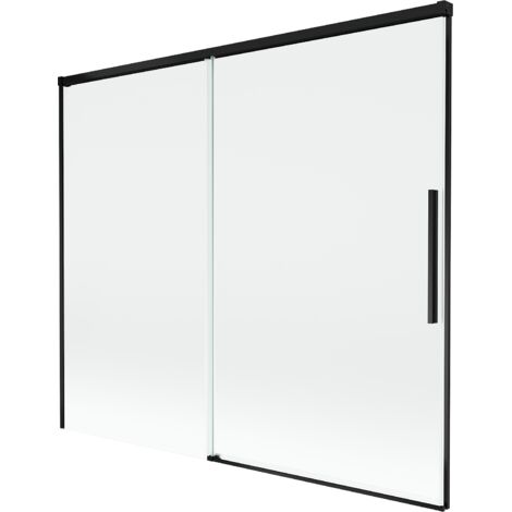 Mexen Rox paravent de baignoire coulissant à 2 volets 180 x 150 cm, transparent, noir - 8C9-180-001-70-00