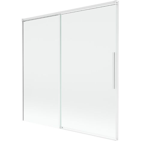 Mexen Rox paravento da bagno a 2 ante scorrevoli 160 x 150 cm, trasparente, bianco - 8C9-160-001-20-00