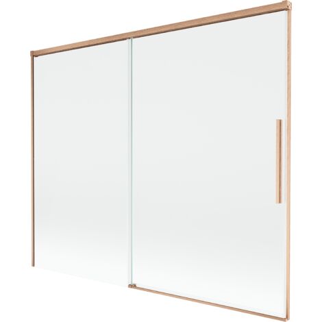 Mexen Rox paravento da bagno a 2 ante scorrevoli 190 x 150 cm, trasparente, rame spazzolato - 8C9-190-001-65-00
