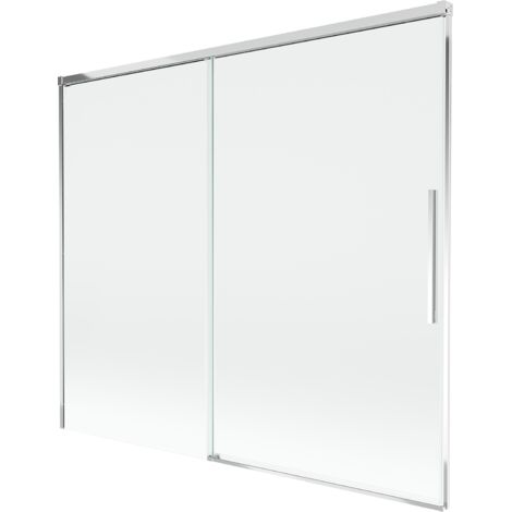 Mexen Rox paravento da vasca da bagno a 2 ante scorrevole 180 x 150 cm, trasparente, cromo - 8C9-180-001-01-00