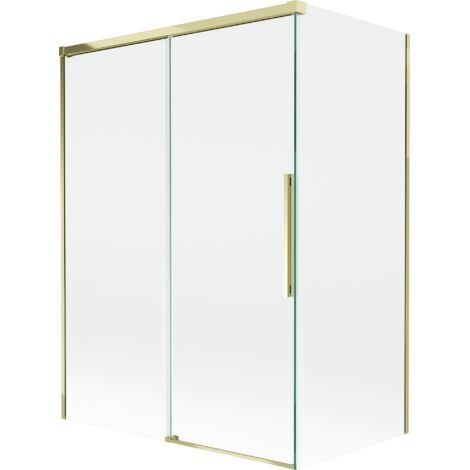 Mexen Rox paravento per doccia a 2 ante scorrevoli 120 + 70 x 150 cm, trasparente, dorato - 8C9-120-070-50-00