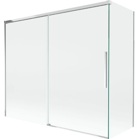 Mexen Rox paravento per vasca da bagno a 2 ante scorrevoli 180 + 80 x 150 cm, trasparente, cromo - 8C9-180-080-01-00