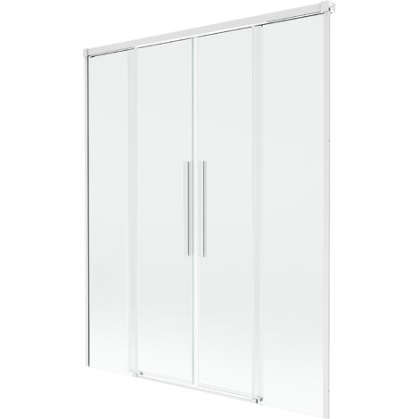Mexen Rox paravento per vasca da bagno scorrevole a 2 ante 150 x 150 cm, trasparente, bianco - 8C9-150-002-20-00