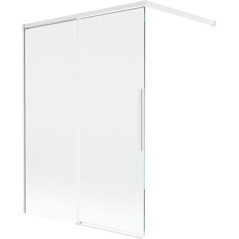 Mexen Rox parav谩n de ba帽o 2 hojas correderas 120 x 150 cm, transparente, blanco - 8C9-120-003-20-00