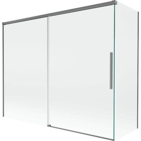 Mexen Rox pare-douche 2 volets coulissants 190 + 80 x 150 cm, transparent, gun metal - 8C9-190-080-95-00
