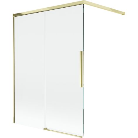 Mexen Rox paroi de baignoire 2 volets coulissante 120 x 150 cm, transparent, doré - 8C9-120-003-50-00