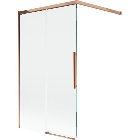 Mexen Rox paroi de douche 2 volets coulissants 100 x 150 cm, transparent, or rose - 8C9-100-003-60-00