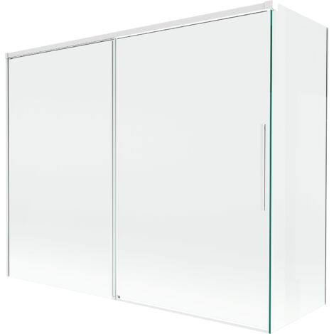 Mexen Rox paroi de douche 2 volets coulissants 190 + 90 x 150 cm, transparent, blanc - 8C9-190-090-20-00