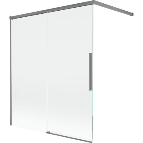 Mexen Rox paroi de douche à 2 volets coulissants 120 x 150 cm, transparent, métal gris - 8C9-120-003-95-00