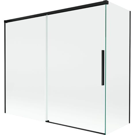 Mexen Rox paroi de douche à 2 volets coulissants 180 + 80 x 150 cm, transparent, noir - 8C9-180-080-70-00