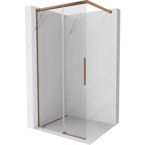 Mexen Rox paroi de douche Walk-in 105 x 200 cm, transparent 8 mm, or rose - 8C2-105-003-60-00