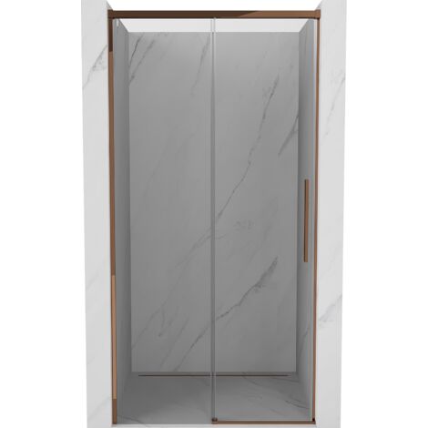 Mexen Rox porta doccia scorrevole 120 cm, trasparente, oro rosa - 8C2-120-000-60-00