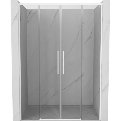 Mexen Rox porta doccia scorrevole 140 cm, trasparente, bianco - 8C2-140-002-20-00